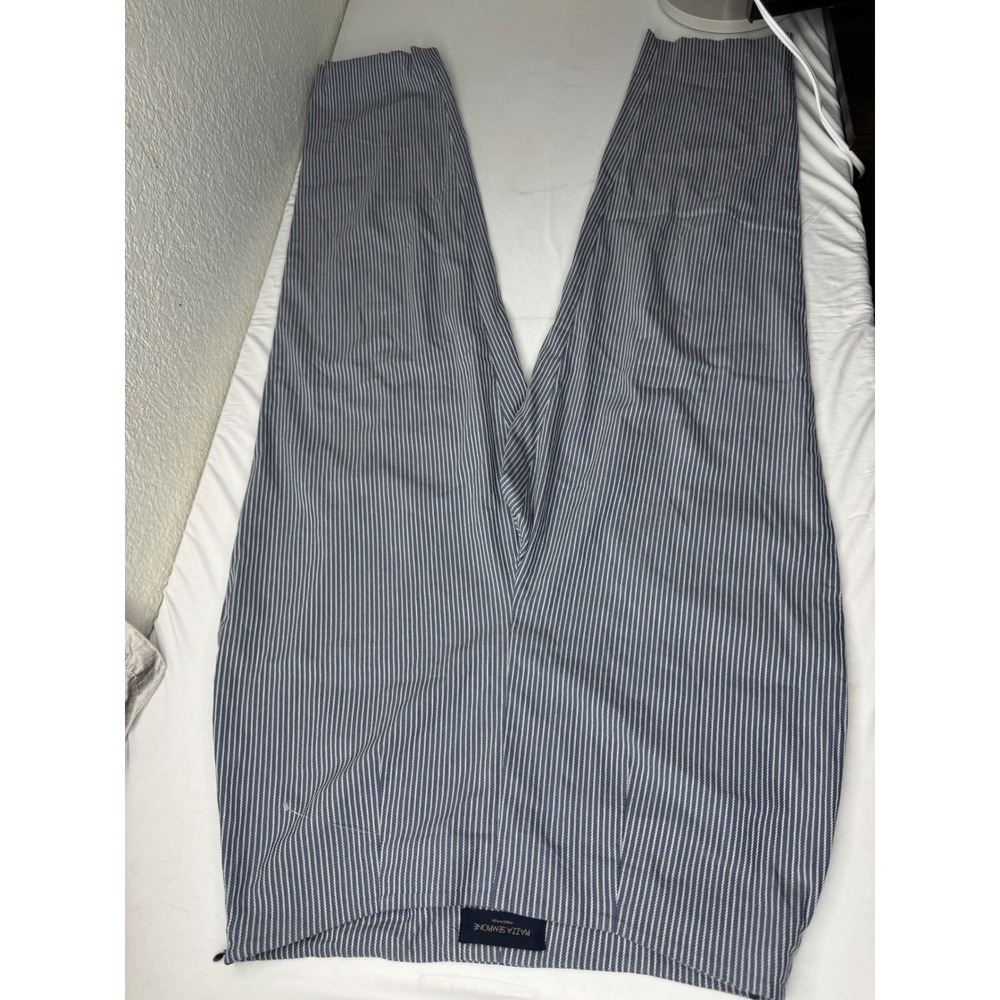 Piazza Sempione Blue White Striped Trousers Made in Italy Side Zip Pants